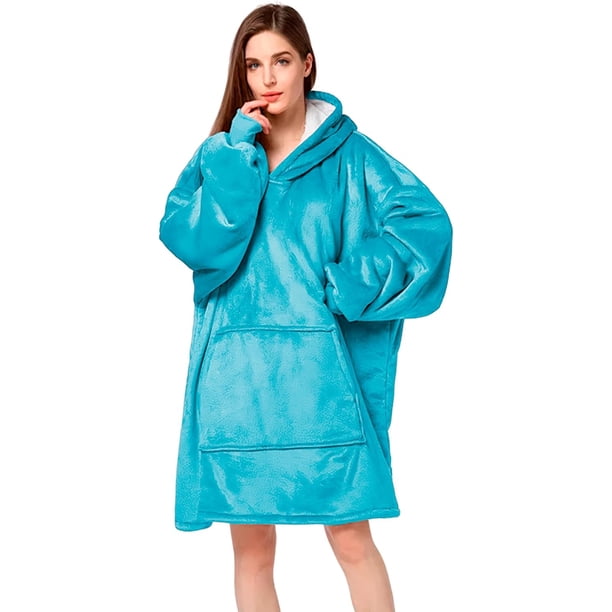 Sudadera Cobija Bluelander con Capucha, Manta Térmica, Unitalla, Azul Cielo