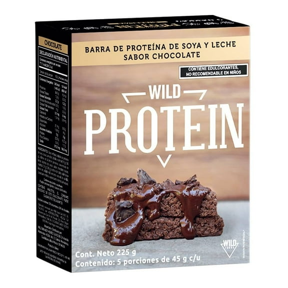 Barra de proteína Wild Foods Wild Foods chocolate 5 pzas 45 g c/u