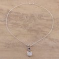 thumbnail image 2 of NOVICA Rainbow moonstone and amethyst pendant necklace, 'Alluring Serenity', 2 of 6