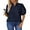 Navy, variant on Summer Blouses for Women Short Sleeve Shirts Ladies Hollow Out Lace Blouse V Neck Dressy Casual Tops