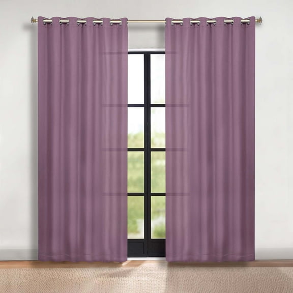 Superior Blackout Solid Light Filtering Grommet Curtain Panel Set, 70"x120", Wisteria