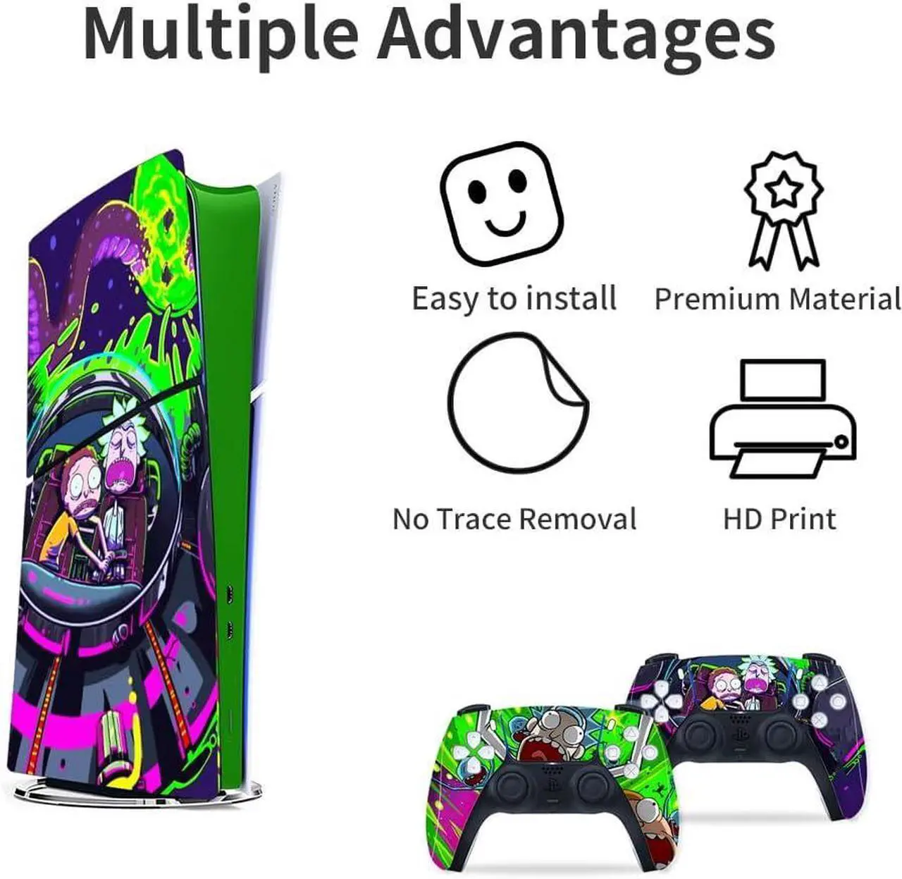 For PS5 Slim Disc Edition Skin - Slim Disc Console and Controller Accessories Cover Skins PS5 Controller Skin Gift ps5 Skins for Console Full Set PS5 Skin thumbnail 6
