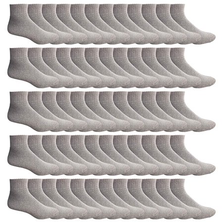 SOCKS'NBULK Value Pack of Mens Womens and Kids Ankle Socks, Wholesale Bulk Pack Athletic Sports Sock (Mens 10-13 (Shoe Size 7-12), 180 Pairs Gray)