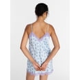 thumbnail image 4 of Joyspun Women's Lace Trim Stretch Satin Chemise, Sizes S-3X, 4 of 6