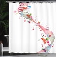 thumbnail image 3 of Ambesonne Music Shower Curtain, Colorful Notes Butterfly, 69"Wx75"L, Multicolor, 3 of 4