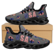thumbnail image 1 of Zapatillas deportivas informales con diseño de bandera de EE. UU. para mujer, transpirables, con cordones, para caminar, con estampado de calavera y bandera estadounidense, 1 of 6