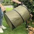 thumbnail image 4 of Collapsible Container Leaf Trash Can With Handles Reusable Portable Waterproof Waste Home Outdoor Yard Camping Gardening Bag (M:34CMX40CM), Army Green, 4 of 7