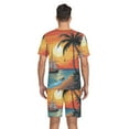 thumbnail image 6 of joogoo Men's Pajama Set Sunset Sea Island View V-Neck Pj Shorts Set 2 Piece Loungewear Sleepwear XL, 6 of 7