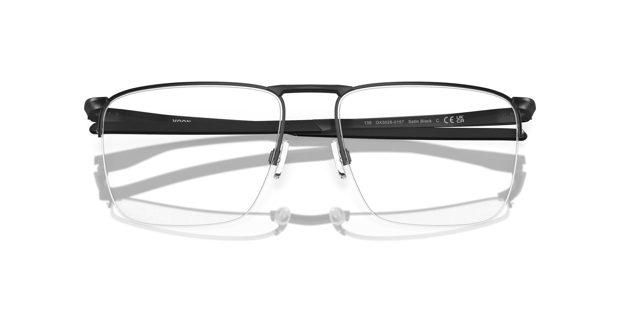 Oakley Men's Size 55 Voon Optical Glasses, Satin Black/Demo Lens