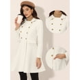 thumbnail image 2 of Abrigo de Invierno con Solapa para Mujer Abrigo con Doble Botonadura blanco XL, 2 of 5