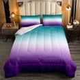 thumbnail image 2 of Erosebridal Ensemble de Literie Ombré Vert Violet Turquoise Taille Simple, 2 of 4