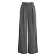 thumbnail image 6 of VEKDONE Womens Dress Pants High Waisted Pleated Wide Leg Slacks Summer Solid Color Flowy Business Work Long Pants Trendy Suit Pants with Pockets Dark Gray XL, 6 of 6