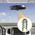 thumbnail image 3 of 1Pc Cotton Linen Fabric Flower Car Rear View Mirror Pendant Accessories Car Hanging Ornament Pink, 3 of 6