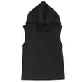 thumbnail image 7 of REDARER Boys Black Solid Sleeveless Hooded Tee & Shorts 2-Piece Casual Summer Outfit,3-4 Years, 7 of 7