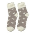 thumbnail image 2 of Eoperou 1 Pair Women Socks Fuzzy Fluffy Thickened Stretchy Super Soft Keep Warm Coral Fleece Love Heart Autumn Winter Floor Sleeping Socks for Daily Wear, 2 of 8