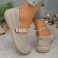 thumbnail image 4 of Beige Breathable Mesh Slip On Shoes For Women Comfortable Casual Walking Shoes Lightweight, 4 of 9