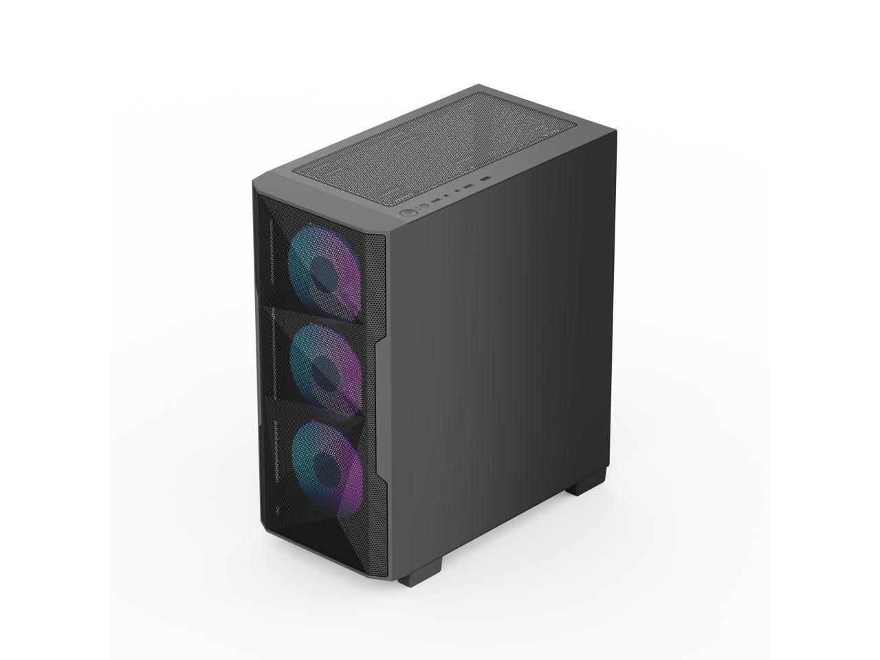 Rosewill FBM-X6 Black Micro ATX Mid Tower Case - Tempered Glass Side Panel, High Airflow, 4X PWM ARGB Fans, Dedicated Cable Routing Clips, Pre-Installed 650W 80+ Gold PSU
