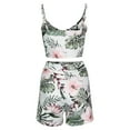 thumbnail image 5 of Ichuanyi Womens Shirts , Fashion Women Printed Sleeveless Camis V-Neck Blouse+Shorts Hot Pants Set, 5 of 9
