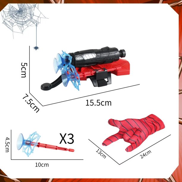 Marvel Spiderman Anime Figure Plastic Glove Launcher Cosplay Set Toy Superhero Wrist Launcher, Juguetes Divertidos para niños, regalos para niños Fivean unisex