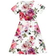 thumbnail image 4 of Hrsba Kids Summer Dress,Casual Dress for Girls,Toddler Kids Girls Print Short Sleeve Stretchy Dress A Line Dress, 4 of 5