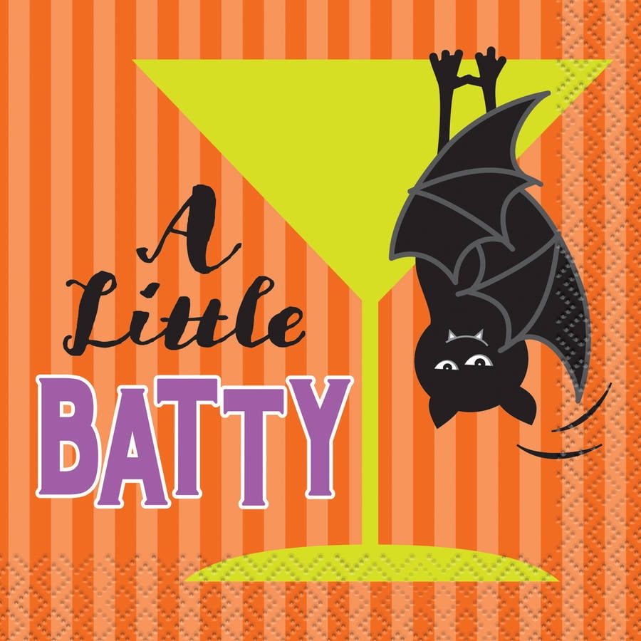 A Little Batty Halloween Cocktail Napkins, 5 in, 16ct