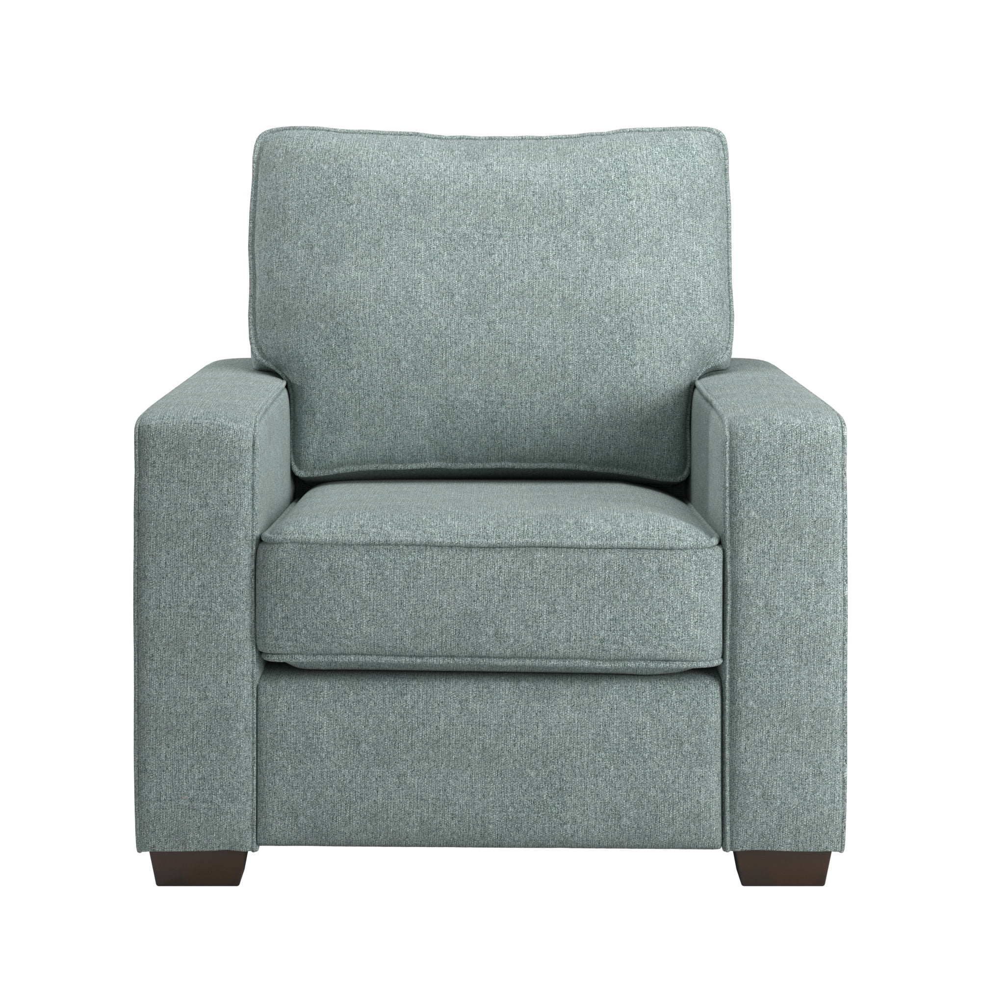 Weston Home Svolvar Modern Fabric Upholstered Square Arm Accent Chair, Sea Mist Green Fabric
