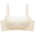 thumbnail image 3 of 2PC Bras for Women No Underwire No Steel Ring Breathable Solid Color Underwear Comfortable Full Coverage Push Up Sports Bra,Pink,50 C, 3 of 3