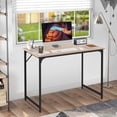 thumbnail image 6 of YRLLENSDAN 47 inch Computer Desk,Office Desk with Metal Frame,Modern Simple Style for Home Office Study,Writing for Small Space, Brown, 6 of 8