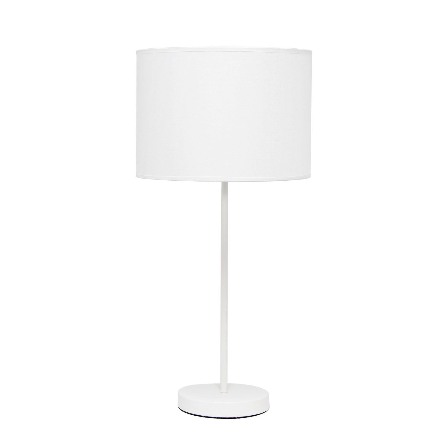 Simple Designs White Stick Lamp with Fabric Shade