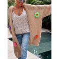 thumbnail image 1 of Cárdigan largo a rayas para mujer, suéter de manga larga farol, abrigo de punto holgado de gran tamaño, ropa de calle Chic, moda de otoño, 1 of 4