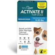 Angle View: TevraPet Activate II Flea and Tick Control for Medium Dog 11-20 lbs, 8 doses