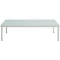 thumbnail image 3 of Modern Contemporary Urban Design Outdoor Patio Balcony Coffee Table, White, Rattan, 3 of 4