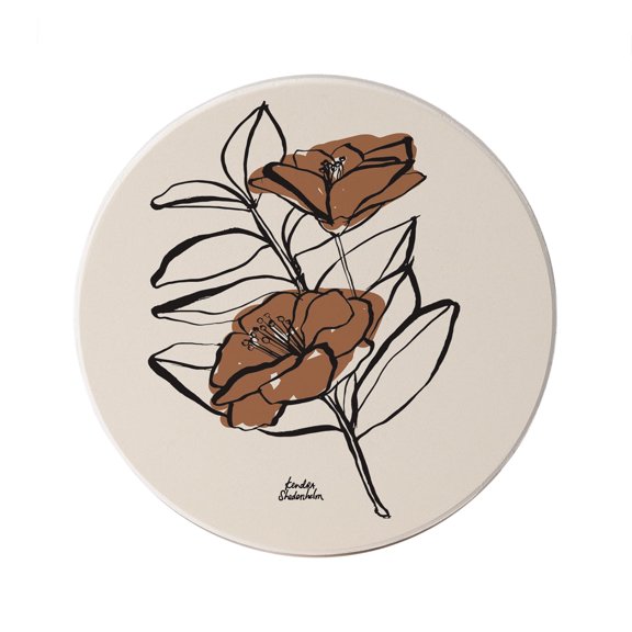 Thirstystone Mocha Flower Single Stone Tumbled Tile Coaster Create Your Own Set