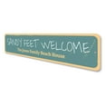 thumbnail image 4 of Sandy Feet Welcome Novelty Sign, Metal Wall Decor - 4x18 inches, 4 of 4