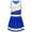 Blue, variant on TSSOE Youth Girls Cheerleading Performance Outfit Cheer Sequins Printed Crop Top with Flare Mini Skirt Cheer leader Uniform Black 6