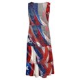 thumbnail image 5 of Midsumdr 4th of July Sundresses for Women 2025 Fashion Patriotic Independence Day American Flag Stars Printed Dresses Summer Holiday Round Neck Sleeveless Swing Beach Loose Dresses, 5 of 5