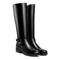 thumbnail image 7 of Ferwind Women's Riding Boots Knee-High Crisscross Buckle Straps Chunky Heels Adult Black 10, 7 of 7