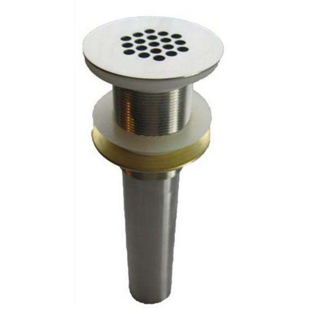 Solid Brass Vessel Sink Strainer Drain without Overflow Brushed Nickel
