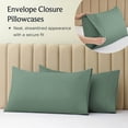 thumbnail image 2 of czcpp-LuxClub Collection Pillowcases 2 Pack - Wrinkle Free Cooling Pillow Cases with Satin Trim - Machine Washable Hotel Bedding Silky Soft - Tree Moss Green King, 2 of 4