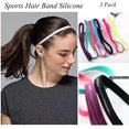 thumbnail image 4 of 3 pieces hairband men, elastic hairband hairband sport hairband nonslip hairband men women thin for yoga soccer jogging green one size, 4 of 4