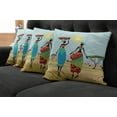 thumbnail image 5 of Ambesonne African Throw Pillow Cover 4 Pack, Girls, 18", Multicolor, 5 of 5