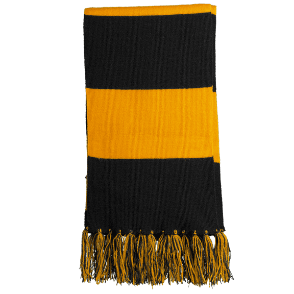 Spectator Scarf for Fans Your Team Colors Sport Scarf Christmas Scarf Soft Warm Color Scarves - Black Gold