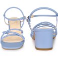 thumbnail image 2 of Open Toe Slingback Chunky Heel Sandals for Women Light Blue US 10/UK 8/EU 41, 2 of 6