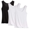 thumbnail image 2 of AHMOMEI 3 Pack Womens Sleeveless Scoop Neck Tank Top Seamless Slim Fit Camisole Loose Fitting Tank Tops for Women Racerback T Shirts for Women White XXL, 2 of 9