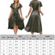 thumbnail image 2 of Vestido de mujer A Line Bow V Neck Vestidos casuales Moda para cóctel (Verde militar M) FLhrweasw Para estrenar, 2 of 7