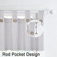 thumbnail image 3 of HA-EMORE Linen Striped Tier Curtains with Solid Button Small Valance 54"x15" Rod Pocket Tailored One Panel Kitchen Curtain Cafe Curtain for Living Room, Bathroom, 3 of 9
