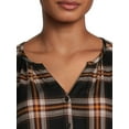 thumbnail image 4 of Blu White Blu Women's Plaid Ruffle Hem Dress, 4 of 5