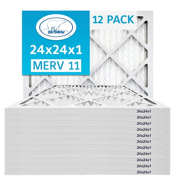 Air Bear MERV 11 24x24x1 Pleated Air Filter 12-pack (Actual Size: 23.5x23.5x.75)
