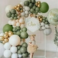 thumbnail image 5 of Sage Green Balloons 50 pcs 12 Inch Matte Sage Olive Green Boho Neutral Eucalyptus Latex Helium Balloons for Wedding Baby Shower Gender Reveal Birthday Graduation Party Decorations Green-F11, 5 of 14