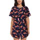 thumbnail image 1 of Fotbe Foxes In Different Poses Conjunto de Pijama Estampado para Mujer, 2 Piezas, Ropa de Dormir con Camiseta de Manga Corta y Shorts Suaves-Small, 1 of 6